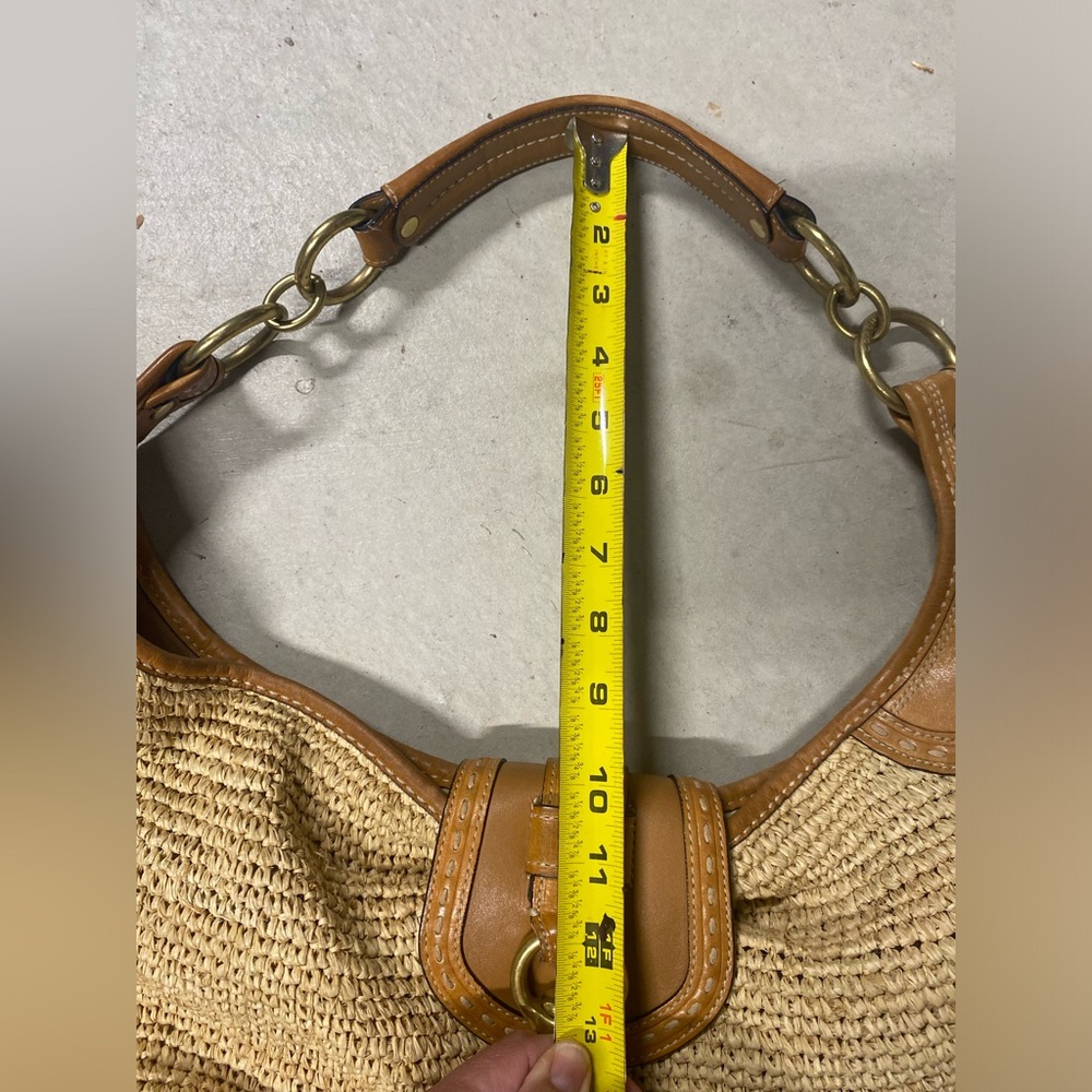 Coach Bleeker Millie Straw Hobo Tote Shoulder Bag F13374 Summer Vacation Resort - Picture 9 of 14
